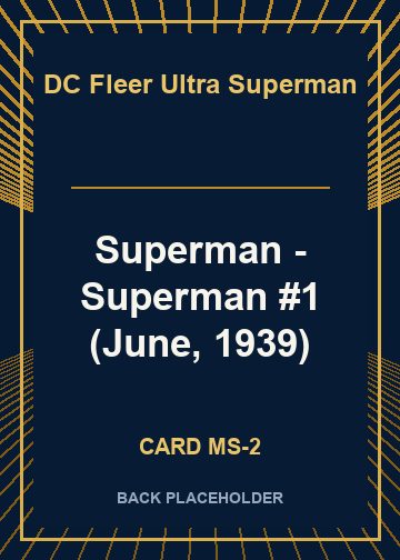 Superman - Superman #1 (June, 1939) back card image