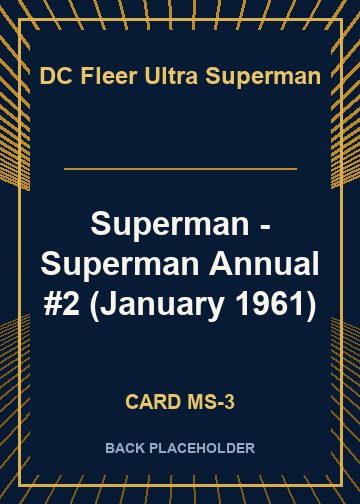 Superman - Superman Annual #2 (January 1961) back card image
