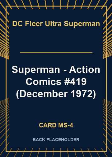 Superman - Action Comics #419 (December 1972) back card image