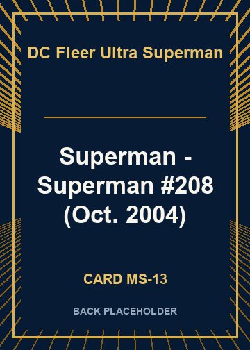 Superman - Superman #208 (Oct. 2004) back card image