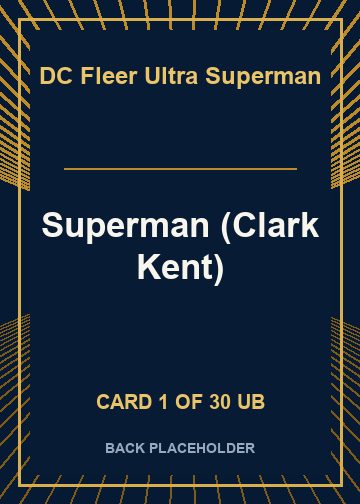 Superman (Clark Kent) back card image