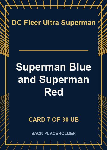 Superman Blue and Superman Red back card image