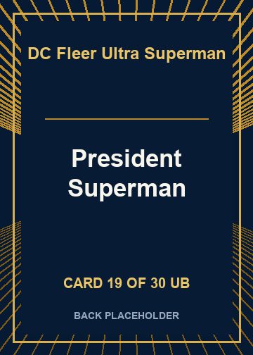 President Superman back card image