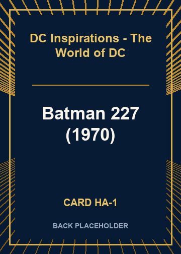 Batman 227 (1970) back card image