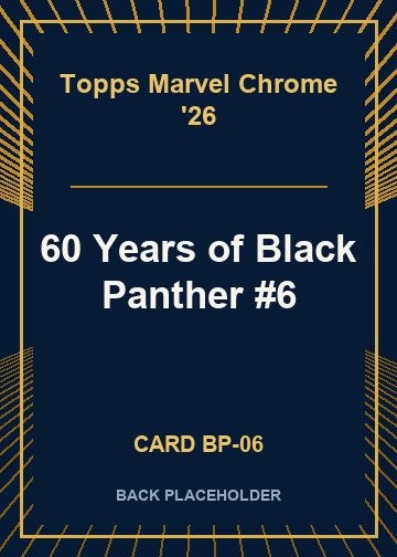 60 Years of Black Panther #6 back card image