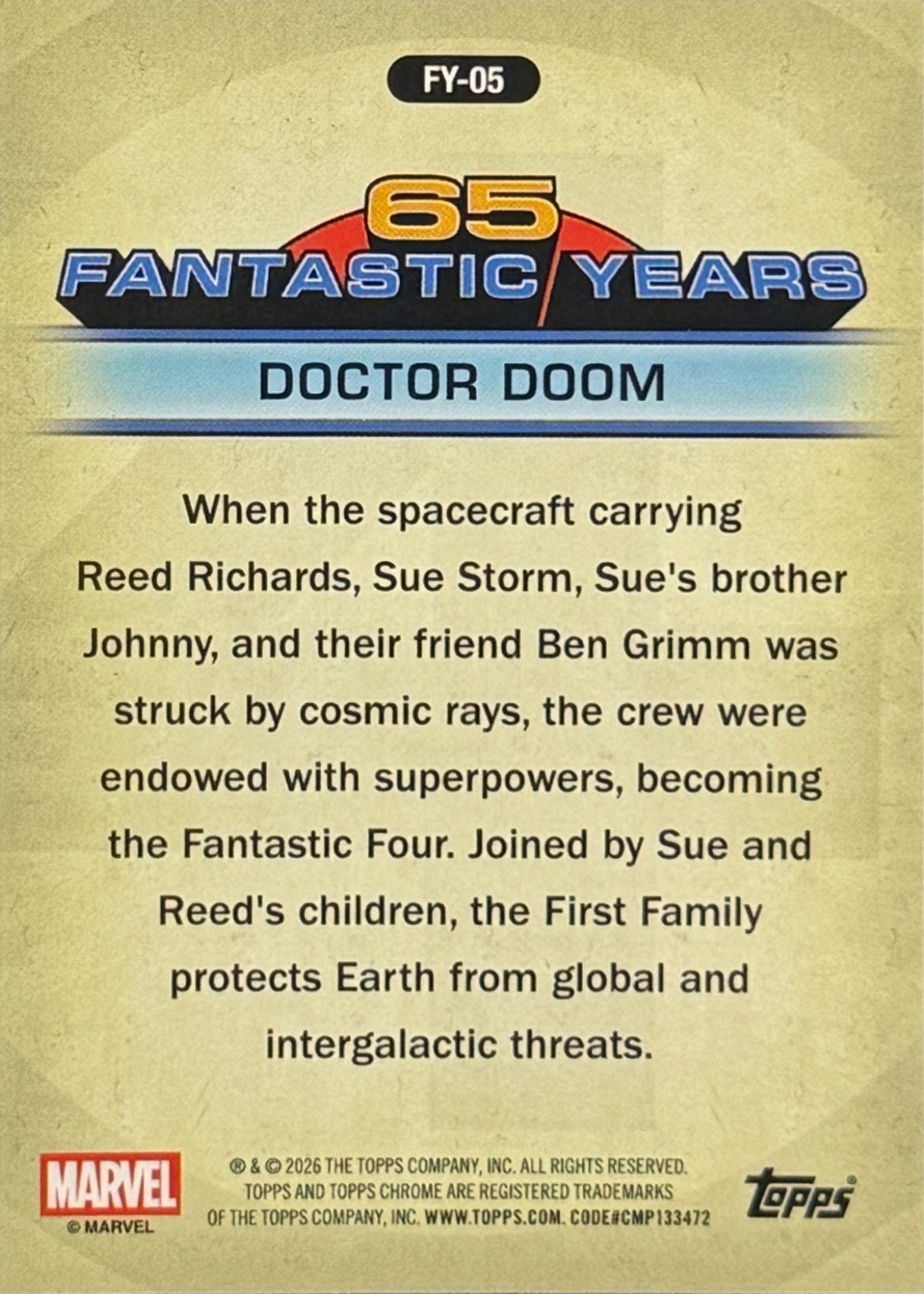 Doctor Doom back card image