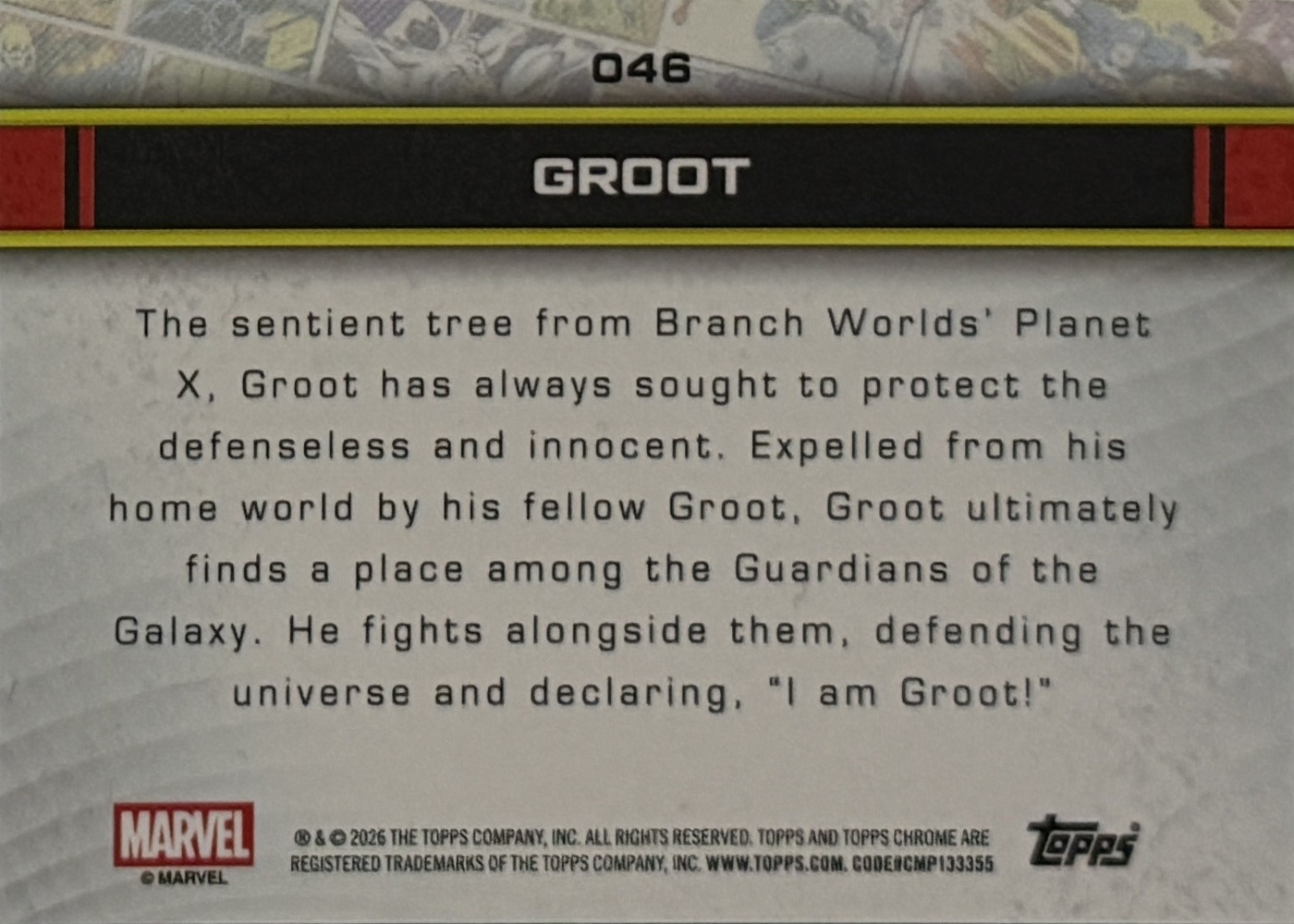 Groot back card image