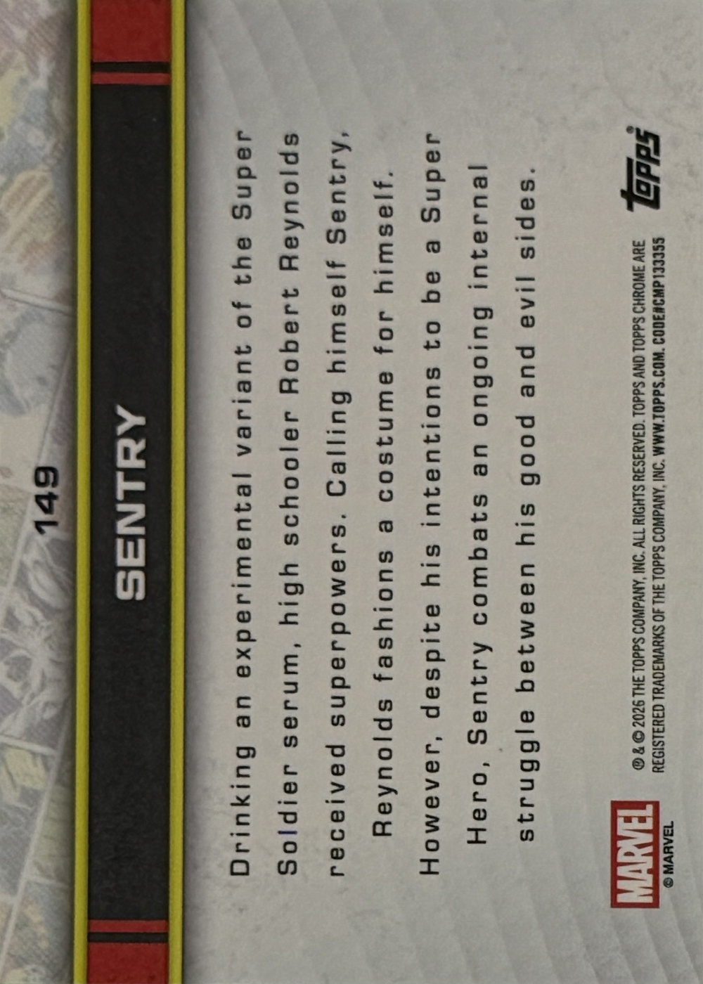 Sentry back card image
