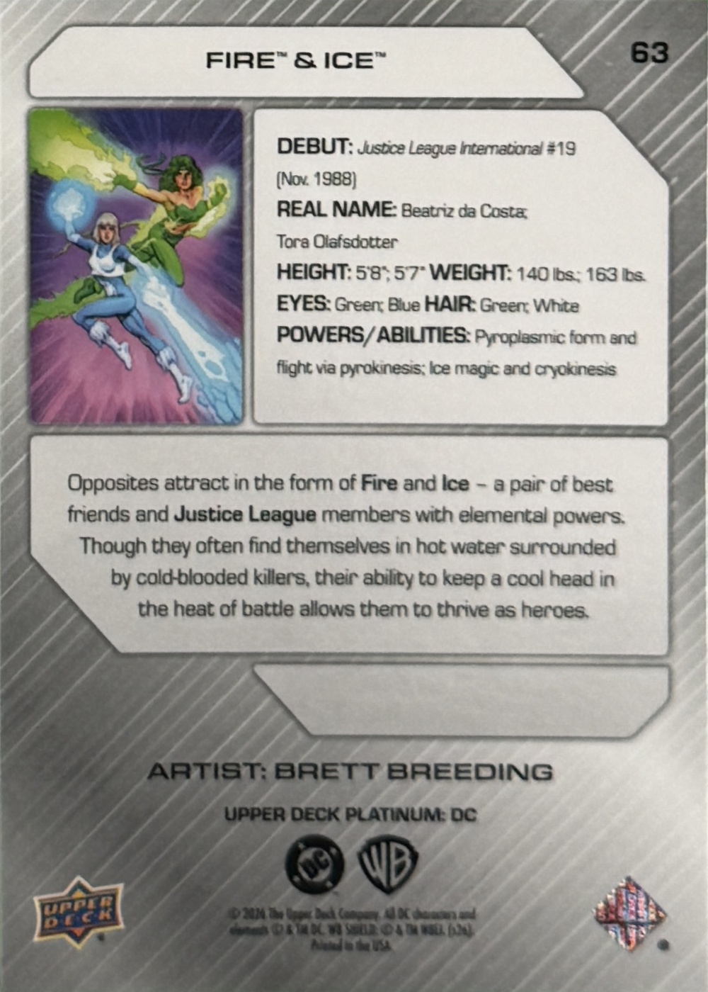 Fire and Ice back card image