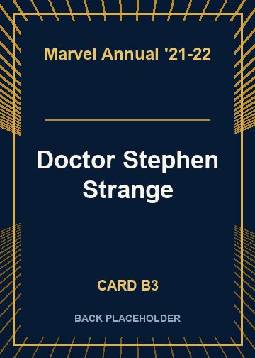 Doctor Stephen Strange back card image