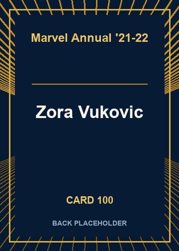 Zora Vukovic back card image