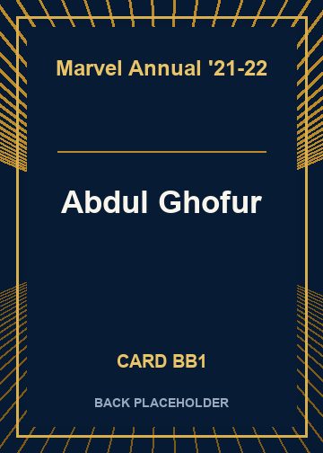 Abdul Ghofur back card image