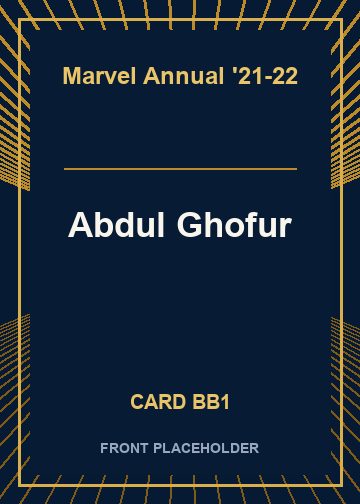 Abdul Ghofur front card image