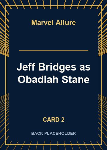 Jeff Bridges as Obadiah Stane back artwork
