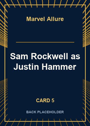 Sam Rockwell as Justin Hammer back artwork