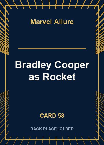 Bradley Cooper as Rocket back card image