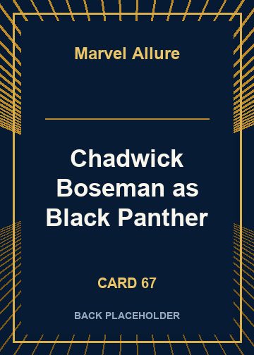 Chadwick Boseman as Black Panther back card image