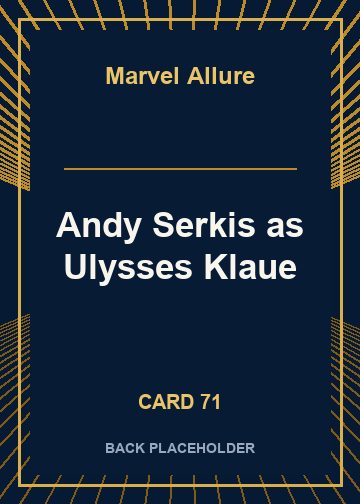 Andy Serkis as Ulysses Klaue back card image