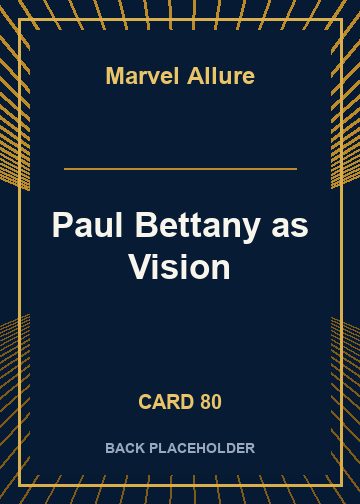 Paul Bettany as Vision back card image