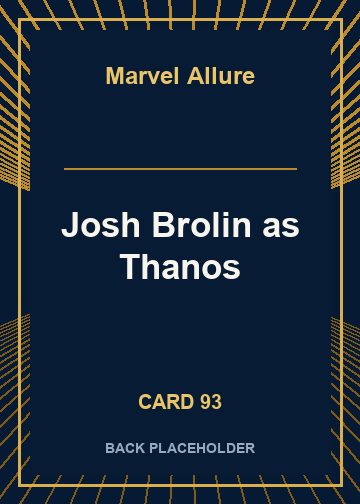 Josh Brolin as Thanos back card image