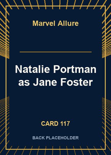 Natalie Portman as Jane Foster back card image
