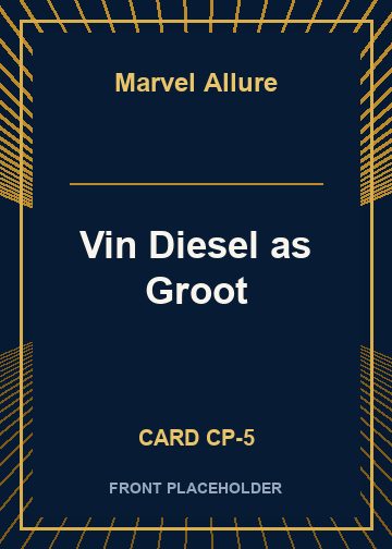Vin Diesel as Groot front card image