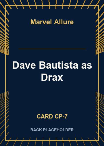 Dave Bautista as Drax back card image