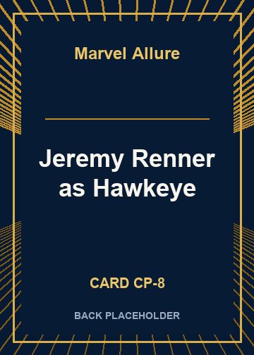 Jeremy Renner as Hawkeye back card image