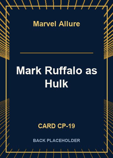 Mark Ruffalo as Hulk back card image