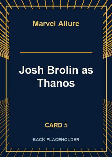 Josh Brolin as Thanos back card image