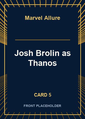 Josh Brolin as Thanos front card image
