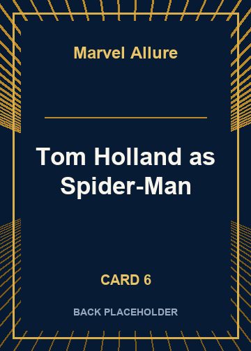 Tom Holland as Spider-Man back card image