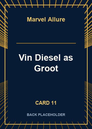 Vin Diesel as Groot back card image