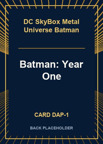 Batman: Year One back card image