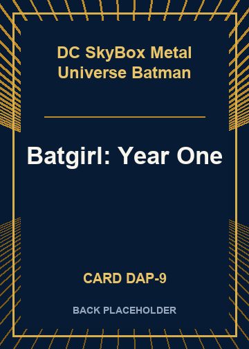 Batgirl: Year One back card image
