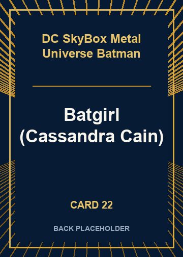 Batgirl (Cassandra Cain) back artwork