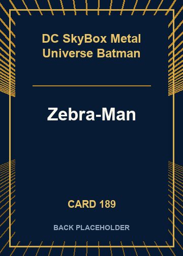 Zebra Man back card image