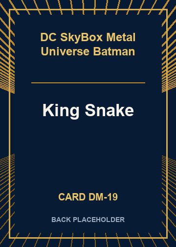 King Snake back card image