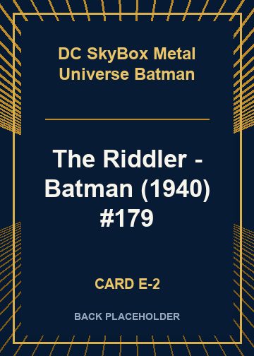 The Riddler - Batman (1940) #179 back card image