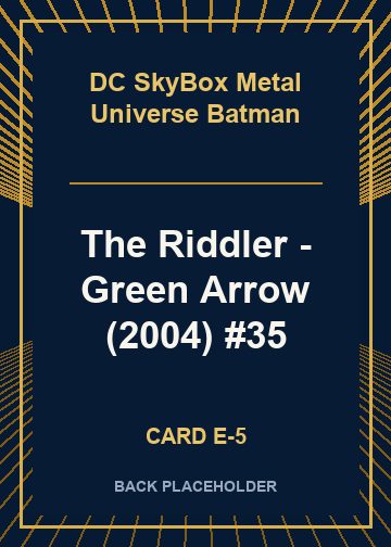 The Riddler - Green Arrow (2004) #35 back card image
