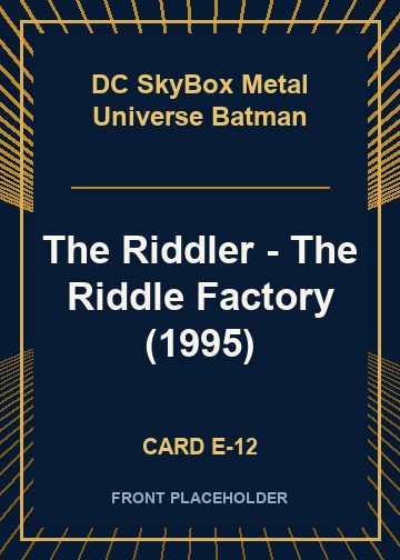 The Riddler - The Riddle Factory (1995) card thumbnail