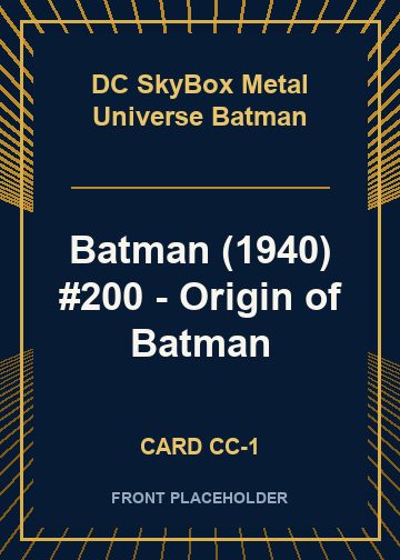 Batman (1940) #200 - Origin of Batman card thumbnail