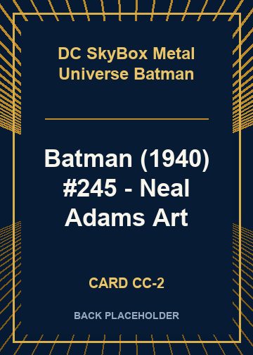 Batman (1940) #245 - Neal Adams Art back card image