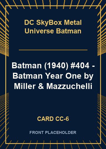 Batman (1940) #404 - Batman Year One by Miller & Mazzuchelli card thumbnail