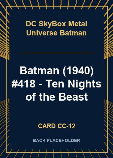 Batman (1940) #418 - Ten Nights of the Beast back card image