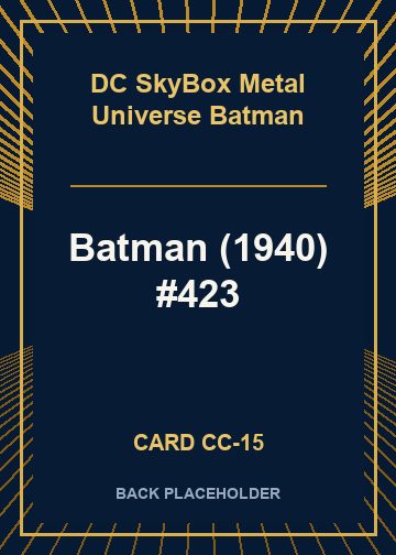 Batman (1940) #423 back card image