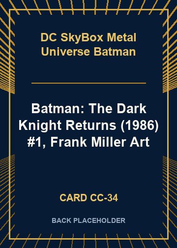 Batman: The Dark Knight Returns (1986) #1, Frank Miller Art back card image