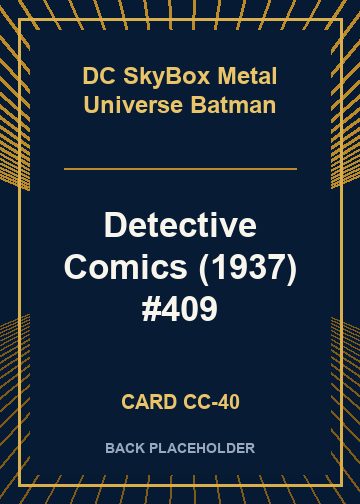 Detective Comics (1937) #409 back card image