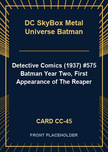 Detective Comics (1937) #575 Batman Year Two, First Appearance of The Reaper card thumbnail