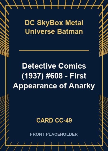Detective Comics (1937) #608 - First Appearance of Anarky card thumbnail